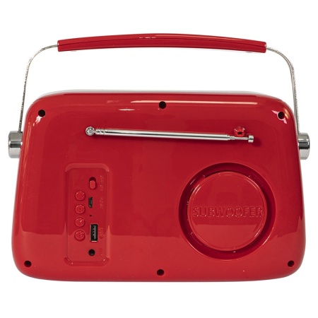 RADIO FM PORTABIL NOSTALGIA 15W CU FUNCTIE BLUETOOTH/AUX - ROSU - Img 5