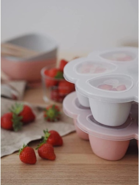 Recipient Multi-Porții din Silicon cu Capac BÉABA Maxi Porțiuni 6 x 90 ml, Formă pentru Congelare și Păstrare Hrană Bebeluși, Rezistență Termică la Cuptor și Microunde (-55°C la +210°C) - Img 4