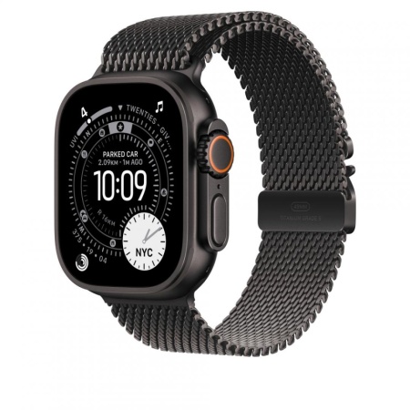 RESIGILAT - Curea pentru Apple Watch 49mm, Milanese Loop, Black Titanium, Small - Img 2