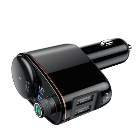 RESIGILAT - Modulator FM bluetooth, Baseus Locomotive, 2x USB 3.4A, negru - Img 4