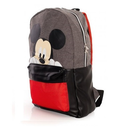Rucsac Disney, Imprimat cu Mickey Mouse, Neechipat, Negru/Rosu - Img 3