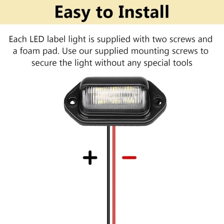 Set 2 Lămpi LED Albe pentru Numărul de Înmatriculare, 6-SMD, Impermeabile IP67, 12-24V - Img 4
