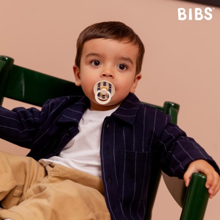 Set 2 Suzete BIBS Colour Studio, 0–6 Luni, Cauciuc Natural, Ivory/Steel Blue, Fabricate în Danemarca - Img 2