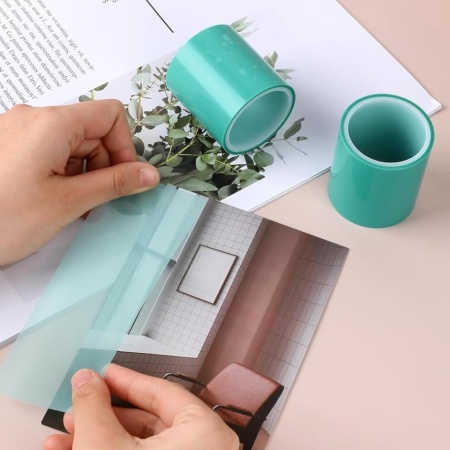 Set 3 Role Bandă Adezivă Termorezistentă pentru Rășină Epoxidică și UV, Lățime 5 cm (2 Inch) x 5 m, Bandă PET Fără Reziduuri pentru Turnare Pandantive, Bijuterii Handmade și Rame Metalice Deschise - Img 2