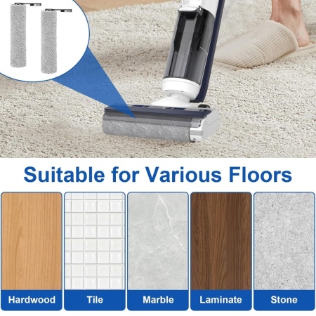 Set 5 Piese Accesorii de Schimb Typec Home Compatibil cu Aspirator Umed-Uscat Tineco Floor One S5 / S5 Pro / S5 Pro 2 / S5 Extreme, Kit cu 2 Perii Rotative din Microfibră, 2 Filtre HEPA și 1 Perie de Curățare - Img 5