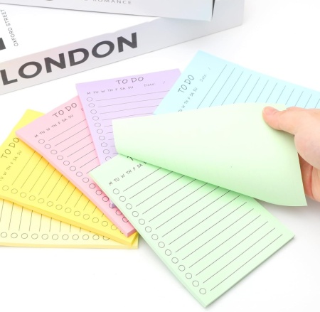 Set 6 Blocnotesuri Adezive Colorate Tip To-Do List, Notițe Pătrate, Dimensiune 10 x 15 cm - Img 5
