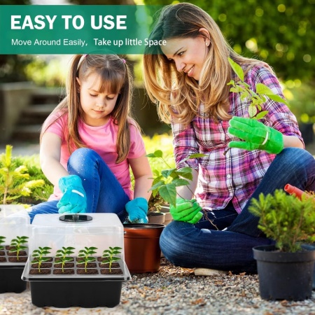 Set 6 Tavă Germinare Semințe RIOGOO cu Lumină LED, Control Inteligent, Luminozitate și Umiditate Reglabile, Kit Complet Mini-Seră - Img 3