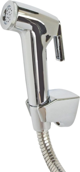 Set Complet Duș Igienic pentru WC, ABS Gri, Robinet 3 Căi, Furtun 1.2 m, Suport Inclus - Img 4