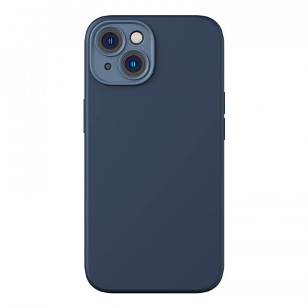 Set husa magnetica si sticla securizata Baseus Liquid Silica pentru iPhone 14 Plus (albastru)