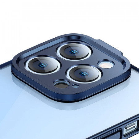 Set husa transparenta cu sclipici si sticla securizata Baseus pentru iPhone 14 Pro Max (albastru) - Img 3