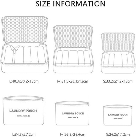 Set organizatoare bagaj și troler Vicloon, genți de călătorie tip packing cubes și saci de compresie pentru haine, cosmetice și accesorii - Img 4