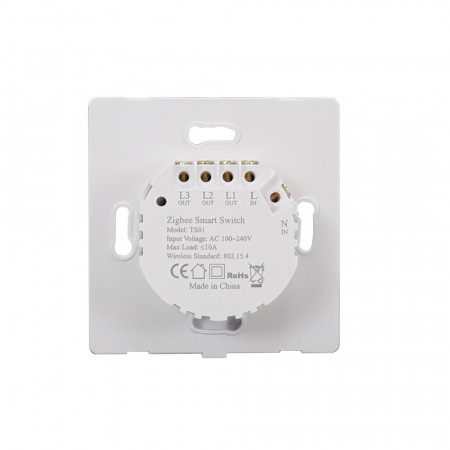 SmartWise T62 UNI Zigbee 3.0 + RF, comutator inteligent de perete cu 2 canale, cablare universală și comutator tactil, FĂRĂ PANOU FRONTAL - Img 2