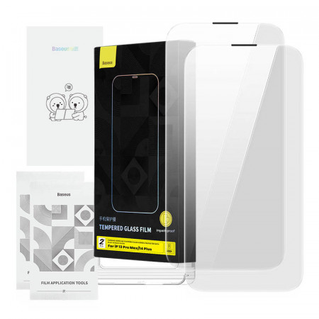 Sticla securizata Baseus Corning pentru iPhone 13 Pro Max/14 Plus cu filtru de praf incorporat