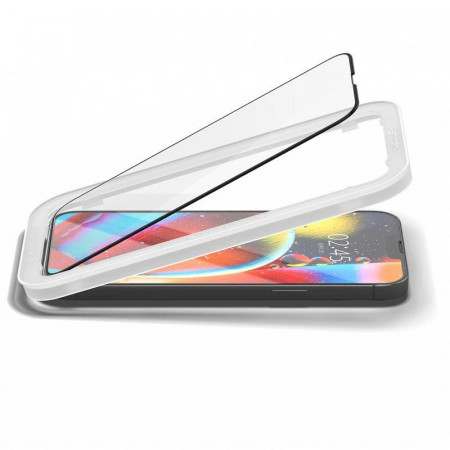 Sticla securizata Spigen ALM Glass FC pentru iPhone 13 / 13 Pro / 14 - negru 2 buc. - Img 3