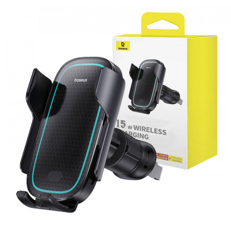 Suport auto de incarcare fara fir Baseus MilkyWay Pro 15W (negru)