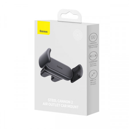 Suport pentru smartphone Baseus Steel Cannon 2 pentru grila de ventilatie, negru - Img 6