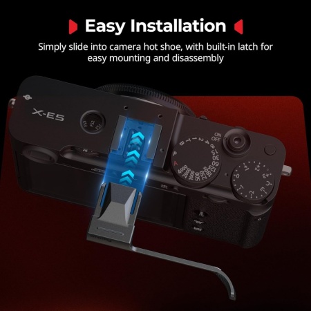 Suport / Priză pentru Degetul Mare SMALLRIG cu Capac pentru Pat Cald și Buton Declanșator pentru FUJIFILM X-E5 (Negru) - 5452 - Img 7