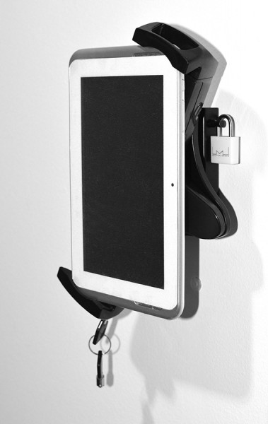 Suport tableta de perete Multibrackets 3497 + Blackmount PAD29-01 securizat si rotabil 360 grade in jurul axului
