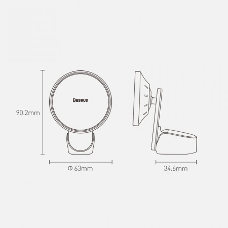 Suport telefon mobil magnetic Baseus incarcator wireless Qi 15 W (compatibil MagSafe pentru iPhone) negru (WXJN-01) - Img 2
