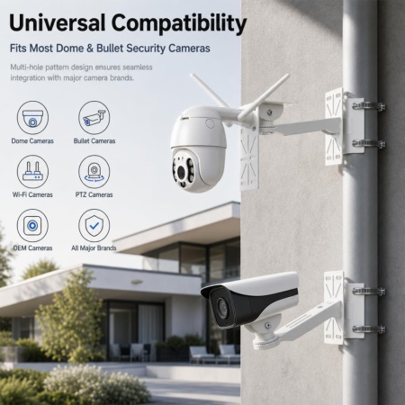 Suport Universal Reglabil pentru Camere de Supraveghere și Panouri Solare, Montare pe Stâlp Fără Găurire, Oțel Rezistent - Img 4