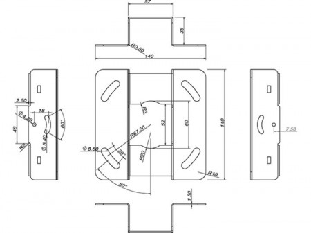 Suport videoproiector de tavan Multibrackets MB-0728, max 15 kg, alb - Img 5