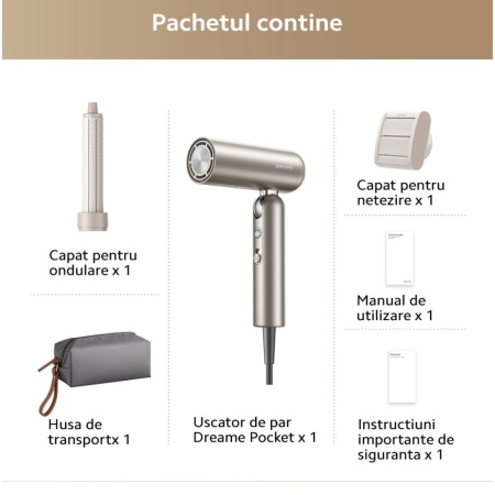 Uscator Par Dreame Pocket High-Speed Hair Dryer, Space Gray - Img 6