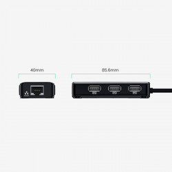 Adaptor de retea Ugreen 20264 RJ45 / USB-A 10/100Mbps HUB 3x USB-A 2.0 - negru - Img 5