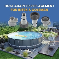 Adaptor furtun piscină Tip A și B compatibil Intex, pentru pompă de filtrare cu conexiune filetată - Img 3
