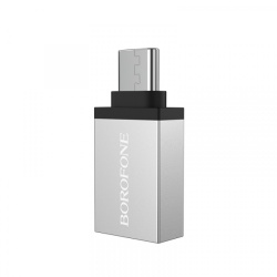 Adaptor OTG USB-A - USB-C Borofone BV3, Argintiu