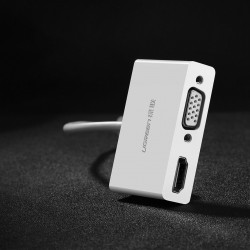 Adaptor video Ugreen USB Type C - HDMI / VGA white (MM123) - Img 2