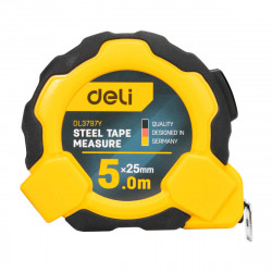 Banda de masurat din otel 5m/25mm Deli Tools EDL3797Y (galben) - Img 2