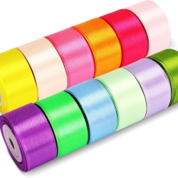 Bandă Satinată Decorativă 25 mm x 10 m, Panglică Textilă 100% Poliester pentru Ambalare Cadouri, Aranjamente de Nuntă, Crăciun și Proiecte Craft DIY - Img 7