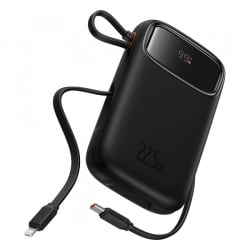 Baterie Externa Baseus Qpow Pro+, 20000mAh, 22.5W, QC + PD, 1 x Lightning - 1 x USB-A - 2 x USB-C, Neagra P10055002113-00
