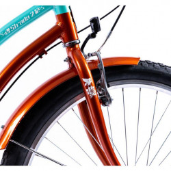Bicicleta Pegas Strada 2, 26 inch, cadru aluminiu, maro/verde - Img 2