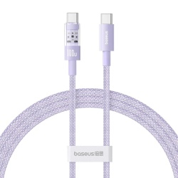 CABLU alimentare si date Baseus Gem, Fast Charging Data Cable pt. smartphone, USB Type-C la USB Type-C 100W, 1m, mov "P10373000511-00" (timbru verde 0.08 lei) - 6932172658809
