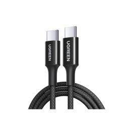 CABLU alimentare si date Ugreen, "L502", Fast Charging Data Cable pt. smartphone, USB Type-C la USB Type-C 100W, 1m, braided, negru "65249" (timbru verde 0.08 lei)