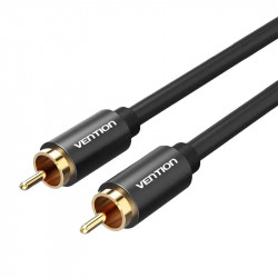 Cablu audio RCA 1m Vention VAB-R09-B100 metal negru