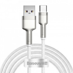 Cablu Baseus Cafule Series Metal Data USB - USB Typ C 66W, 2m white (CAKF000202)