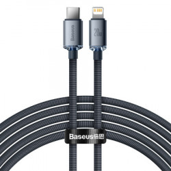 Cablu Baseus Crystal Shine USB-C la Lightning, 20W, PD, 2m (negru)