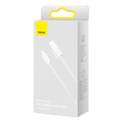 Cablu Baseus Dynamic USB la Lightning, 2.4A, 1m (alb) - Img 2