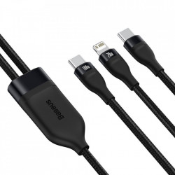 Cablu Baseus Flash Series 2in1 USB Typ C - USB Typ C / Lightning fast charging Power Delivery Quick Charge 100 W 1,2 m black (CA1T2-F01) - Img 8