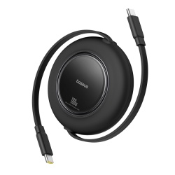 Cablu Baseus Free2Pull retractabil USB-C la USB-C 100W, 2m, Negru