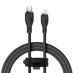 Cablu Baseus Pudding Series, 20W, Fast Charging, Lightning - USB-C, 1.2 metri, Negru