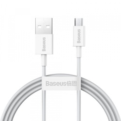 Cablu Date si Incarcare USB-A - microUSB Baseus Superior Series, 18W, 2m, Alb, Resigilat CAMYS-A02