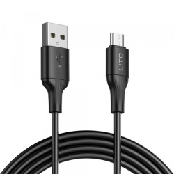 Cablu Date si Incarcare USB-A - microUSB Lito LD06V, 18W, 1m, Negru