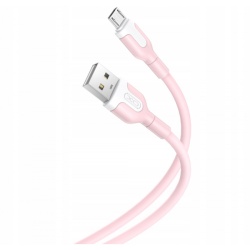 Cablu Date si Incarcare USB-A - microUSB XO Design NB212, 18W, 1m, Roz