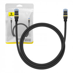 Cablu de retea impletit Baseus Ethernet RJ45, 10 Gbps, 1 m (negru)