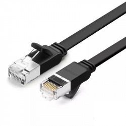 Cablu de retea RJ45 din cupru pur , UGREEN NW101 Cat 6 UTP Flat Ethernet RJ45 10m black