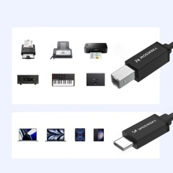 Cablu Imprimanta WZK WKDDY3S, USB-A - USB-B, 2m, Negru - Img 3