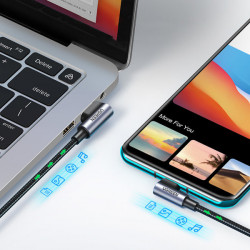 Cablu inclinat Ugreen 90° USB C - USB 2.0 480Mbps 3A 3m negru (US176) - Img 3